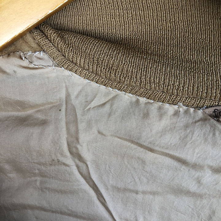 VAGRANT ITALIA suede leather jacket, made in Italy, men's size L unclear yellow type Vintage Second Hand