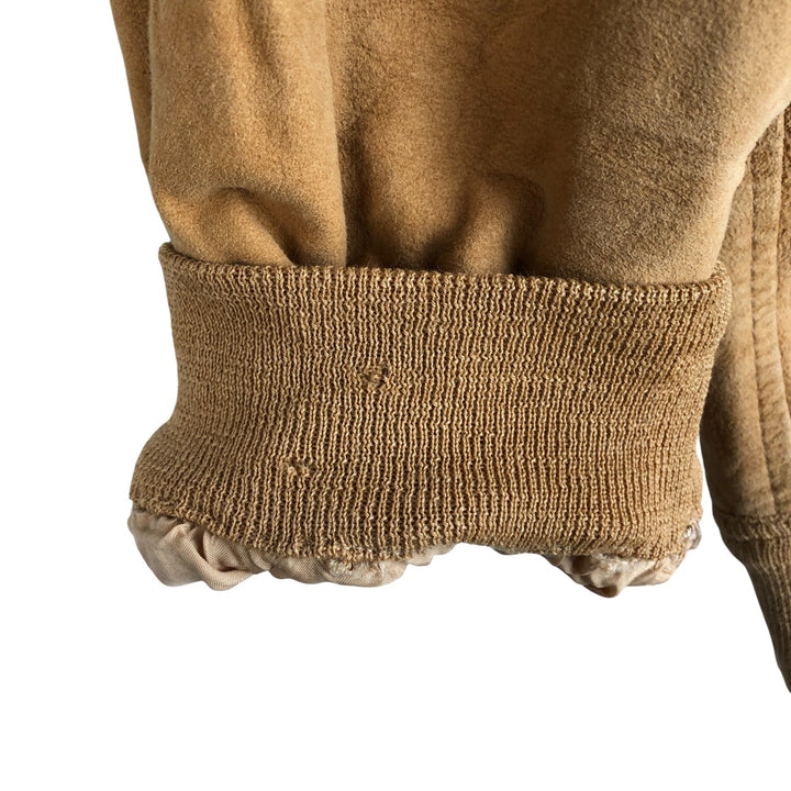 VAGRANT ITALIA suede leather jacket, made in Italy, men's size L unclear yellow type Vintage Second Hand