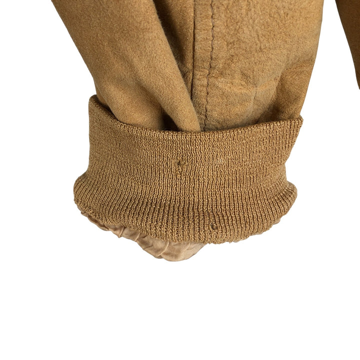 VAGRANT ITALIA suede leather jacket, made in Italy, men's size L unclear yellow type Vintage Second Hand