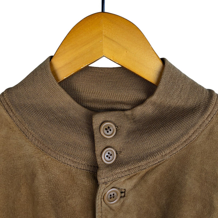 VAGRANT ITALIA suede leather jacket, made in Italy, men's size L unclear yellow type Vintage Second Hand