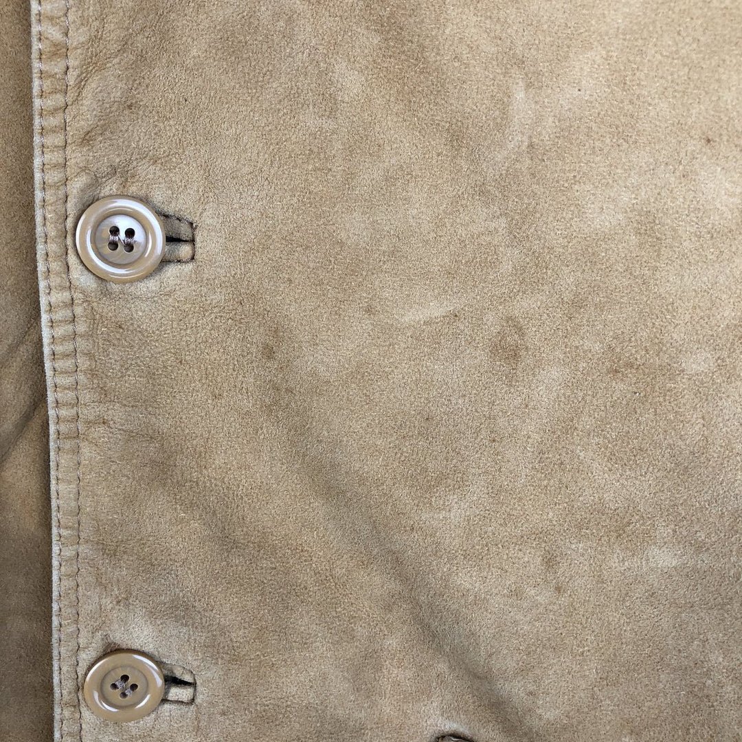 VAGRANT ITALIA suede leather jacket, made in Italy, men's size L unclear yellow type Vintage Second Hand