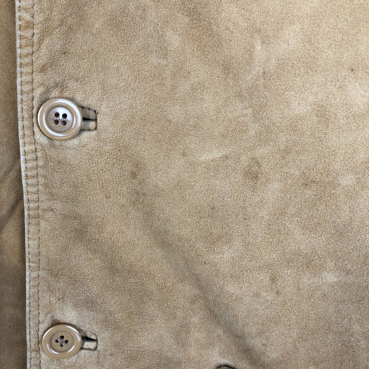 VAGRANT ITALIA suede leather jacket, made in Italy, men's size L unclear yellow type Vintage Second Hand