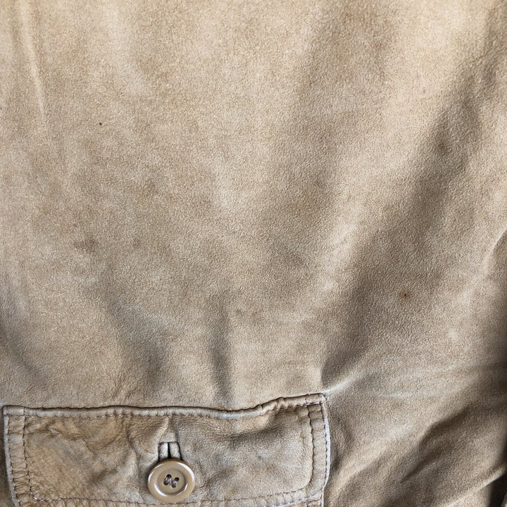 VAGRANT ITALIA suede leather jacket, made in Italy, men's size L unclear yellow type Vintage Second Hand