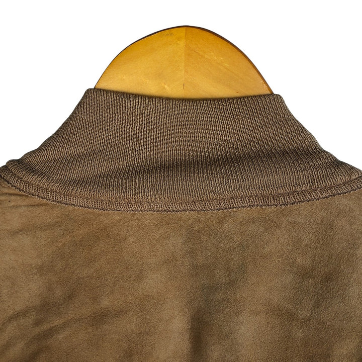 VAGRANT ITALIA suede leather jacket, made in Italy, men's size L unclear yellow type Vintage Second Hand