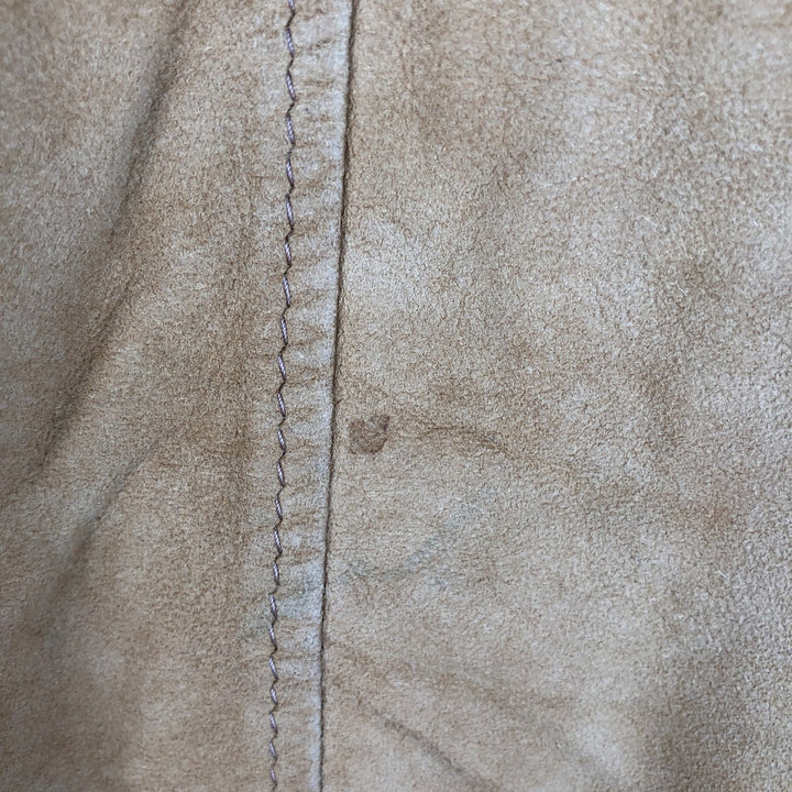 VAGRANT ITALIA suede leather jacket, made in Italy, men's size L unclear yellow type Vintage Second Hand