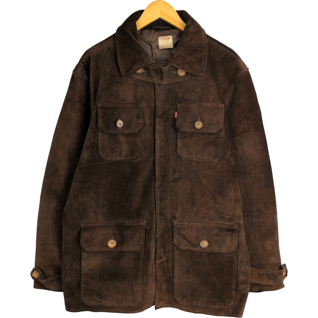 90'S Levi's Red Tab suede leather jacket, men's size XL, vintage genuine leather brown type Vintage Second Hand