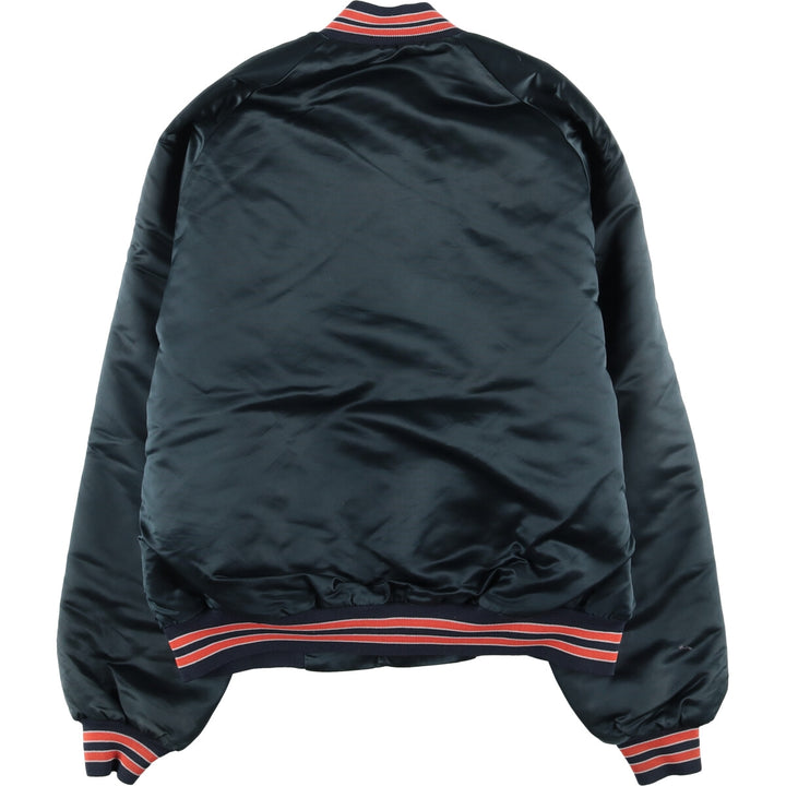 Vintage 1980'S Chicago Bears Chalk Line Padded Nylon Stadium Jacket, Men's Size Medium unclear navy blue type Vintage Second Hand
