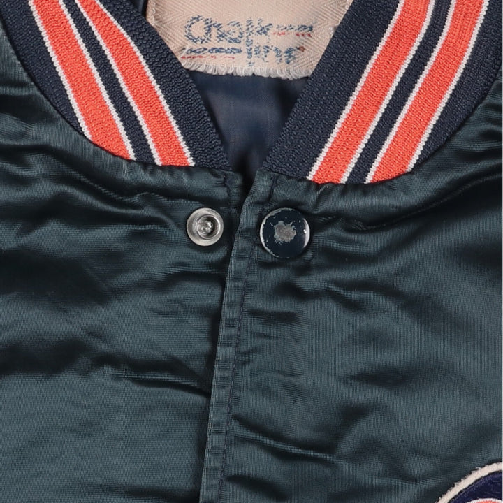 Vintage 1980'S Chicago Bears Chalk Line Padded Nylon Stadium Jacket, Men's Size Medium unclear navy blue type Vintage Second Hand