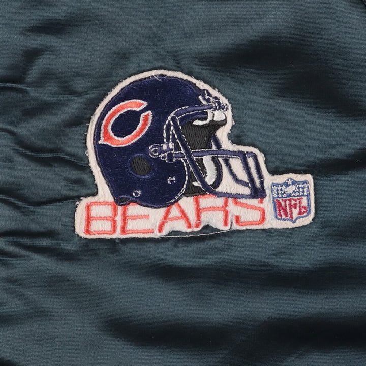 Vintage 1980'S Chicago Bears Chalk Line Padded Nylon Stadium Jacket, Men's Size Medium unclear navy blue type Vintage Second Hand