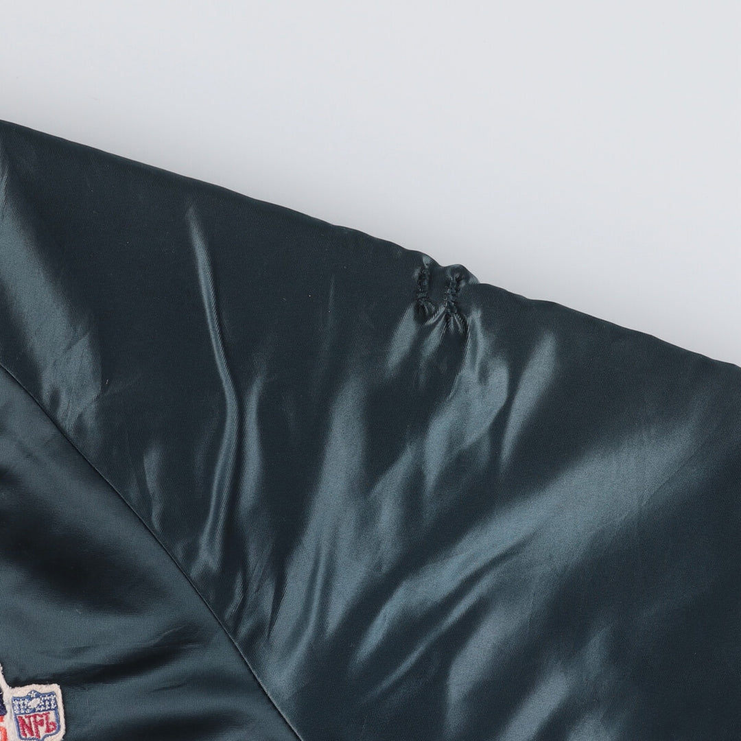 Vintage 1980'S Chicago Bears Chalk Line Padded Nylon Stadium Jacket, Men's Size Medium unclear navy blue type Vintage Second Hand