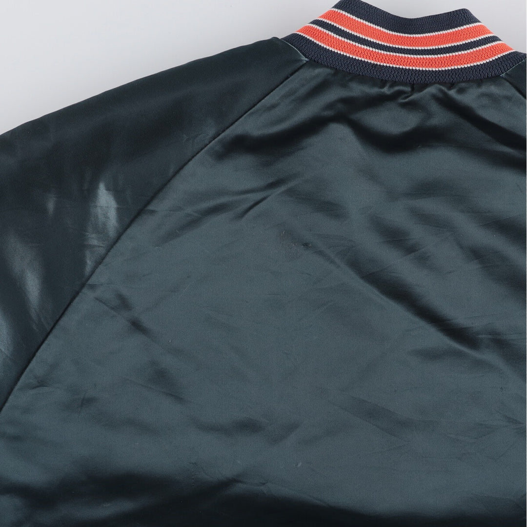 Vintage 1980'S Chicago Bears Chalk Line Padded Nylon Stadium Jacket, Men's Size Medium unclear navy blue type Vintage Second Hand