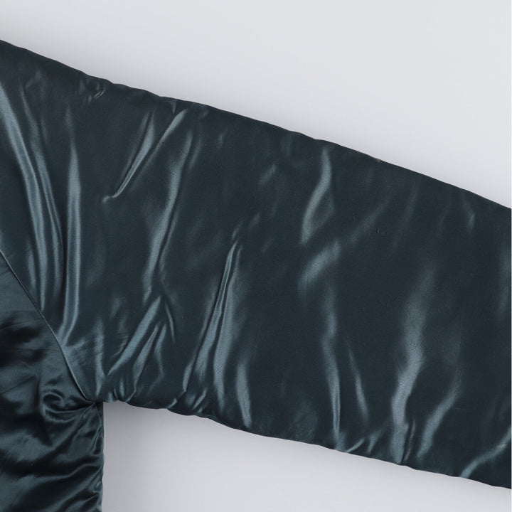 Vintage 1980'S Chicago Bears Chalk Line Padded Nylon Stadium Jacket, Men's Size Medium unclear navy blue type Vintage Second Hand