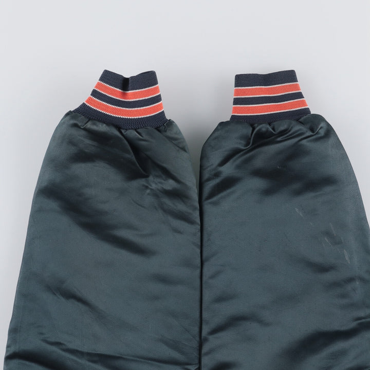 Vintage 1980'S Chicago Bears Chalk Line Padded Nylon Stadium Jacket, Men's Size Medium unclear navy blue type Vintage Second Hand