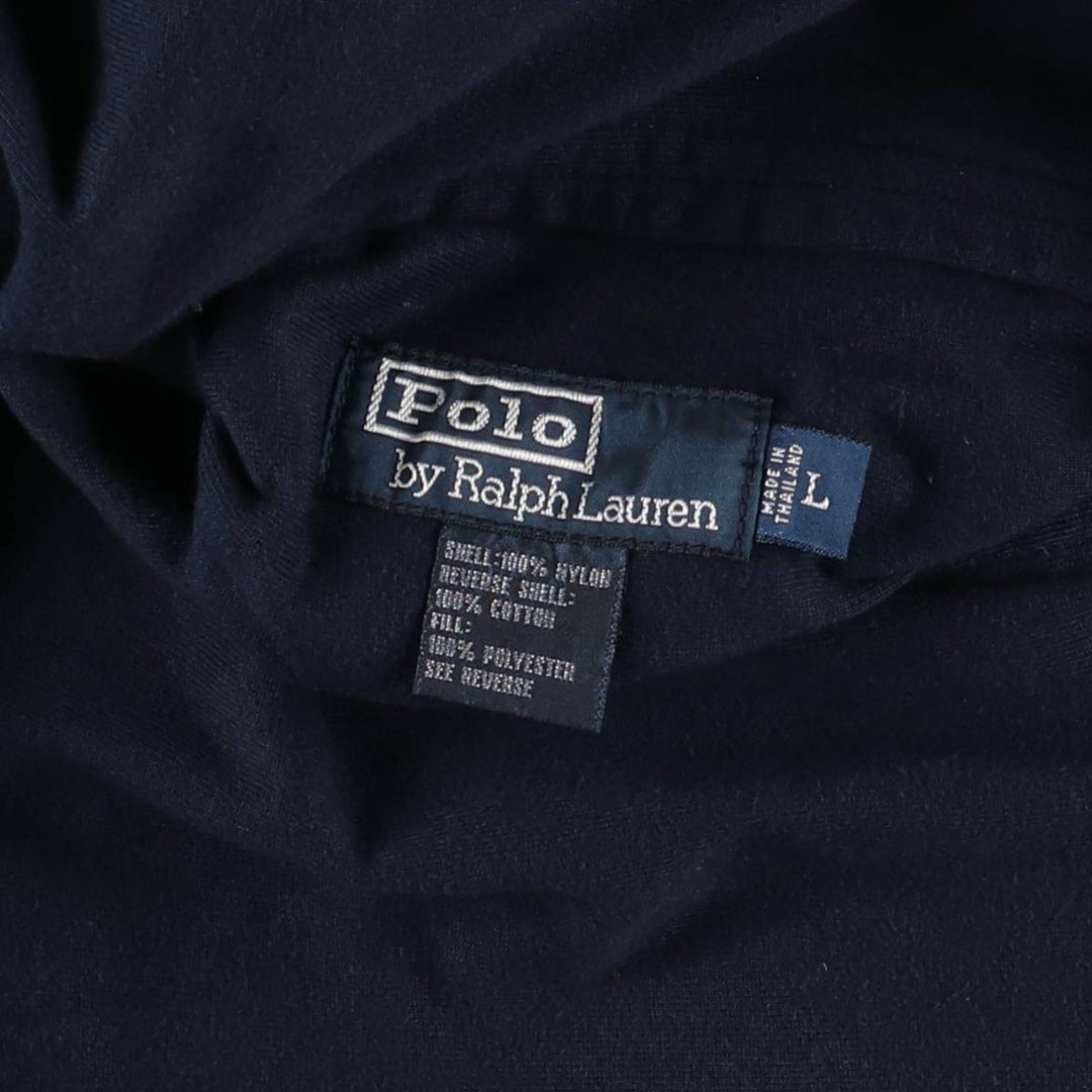 Ralph Lauren POLO by Ralph Lauren reversible padded puffer jacket, men's size L Nylon navy blue type Vintage Second Hand
