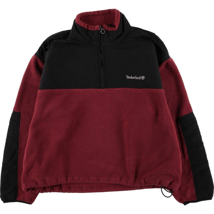 90s-00'S Timberland WEATHERGEAR Half-Zip Fleece Pullover, Men's Size L polyester red type Vintage Second Hand