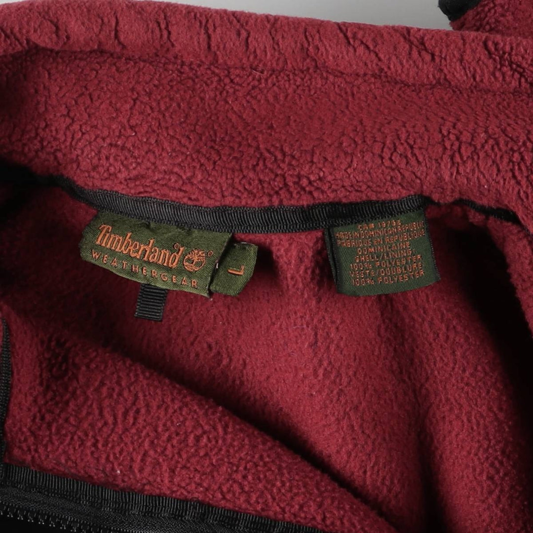90s-00'S Timberland WEATHERGEAR Half-Zip Fleece Pullover, Men's Size L polyester red type Vintage Second Hand