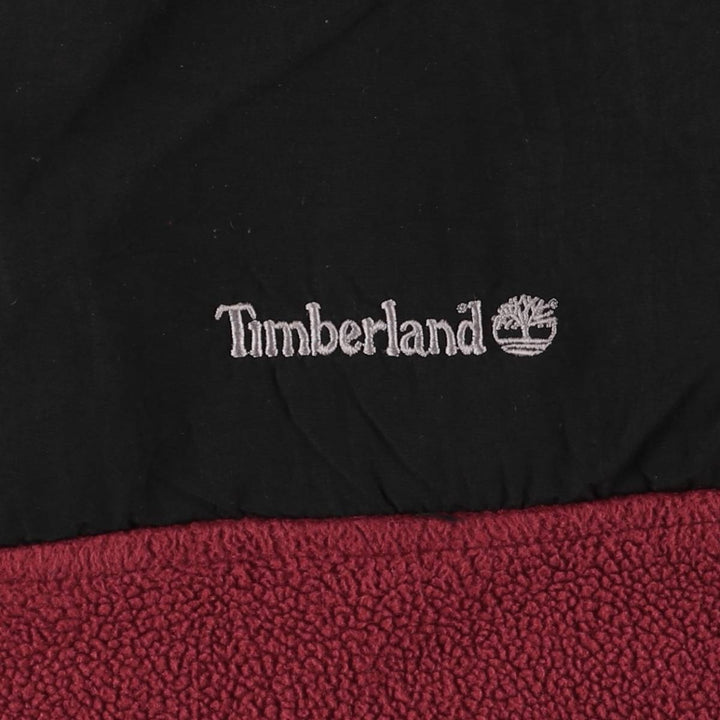 90s-00'S Timberland WEATHERGEAR Half-Zip Fleece Pullover, Men's Size L polyester red type Vintage Second Hand