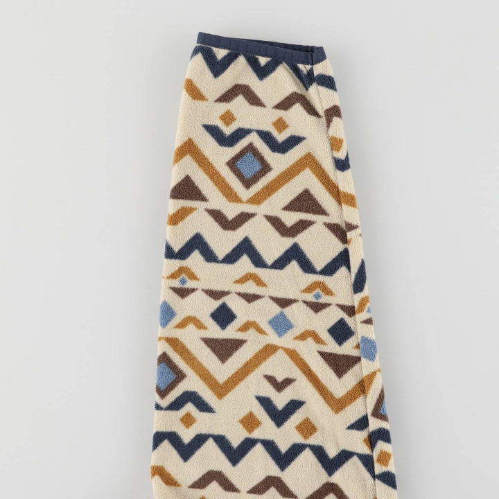 Eddie Bauer All-Over Print Half-Snap Fleece Pullover, Men's Size L polyester Beige type Vintage Second Hand