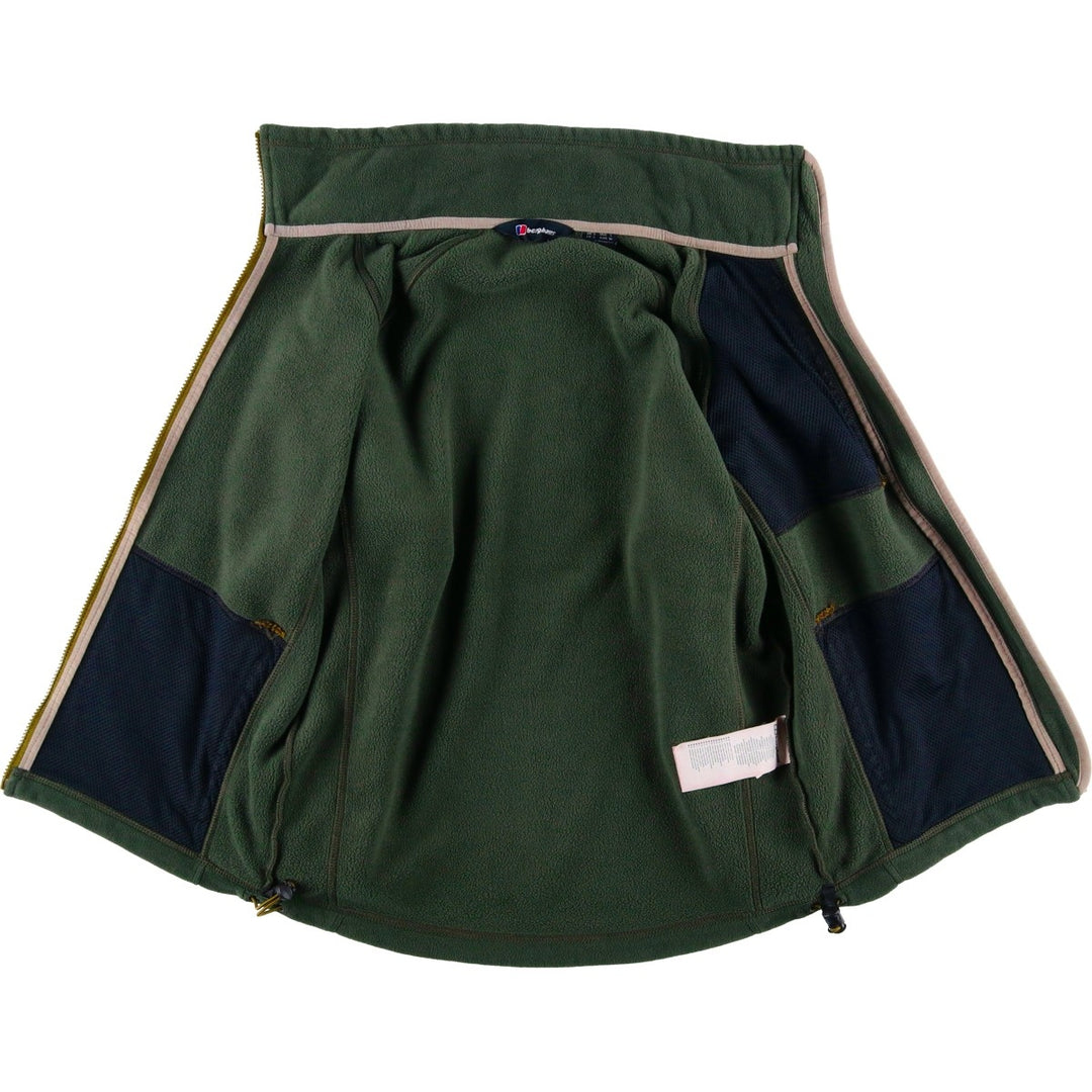 Berghaus fleece jacket, men's size S polyester Green type dark green Vintage Second Hand