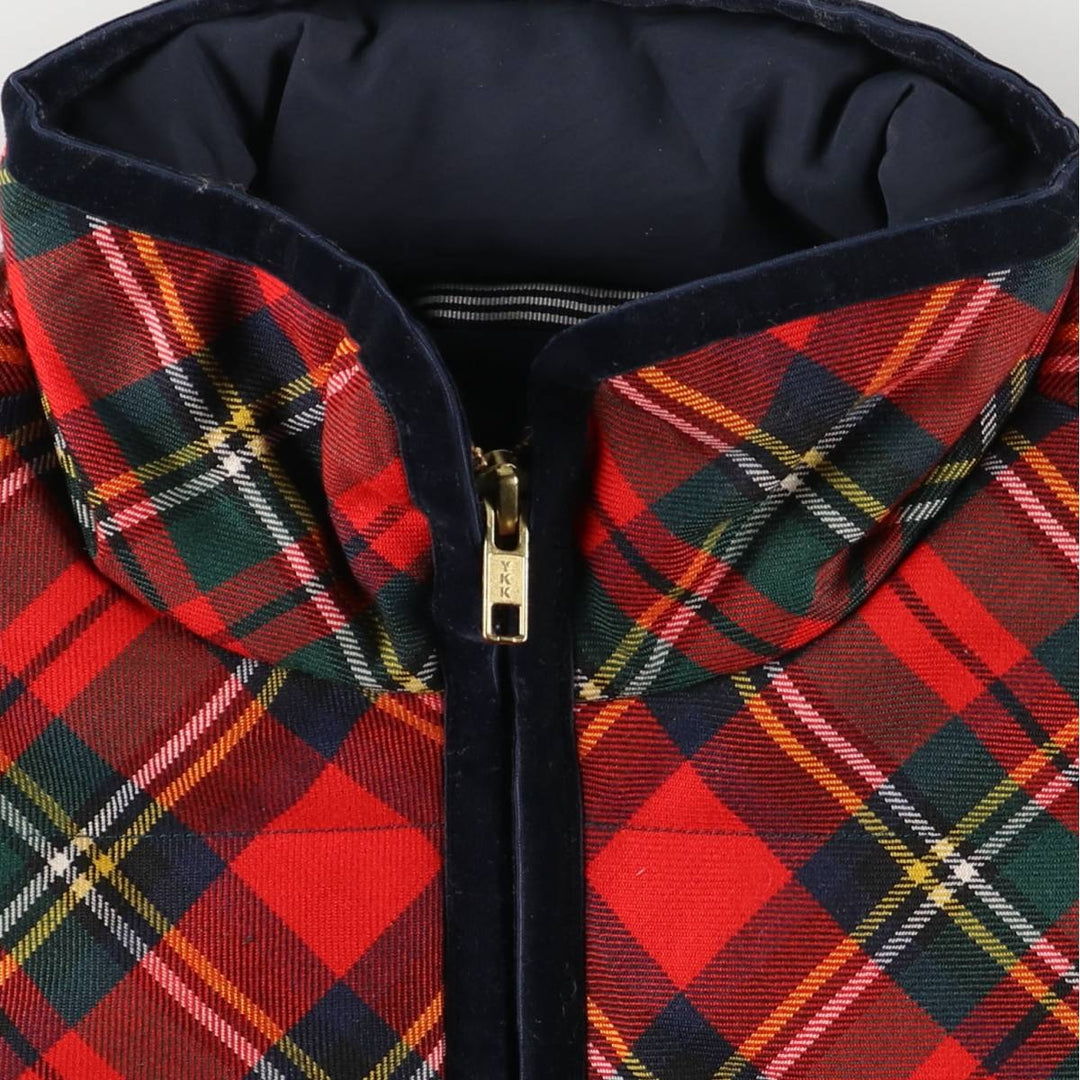 2000'S J.Crew Check Pattern Padded Vest, Women's Size Small polyester red type Vintage Second Hand