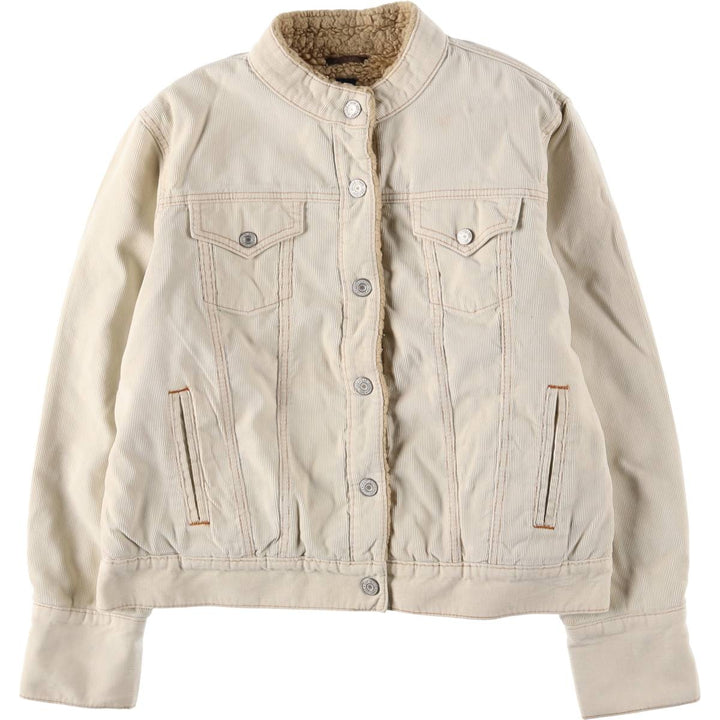 2000'S GAP STRETCH Corduroy Boa Jacket, Women's, Size XL cotton ivory Vintage Second Hand