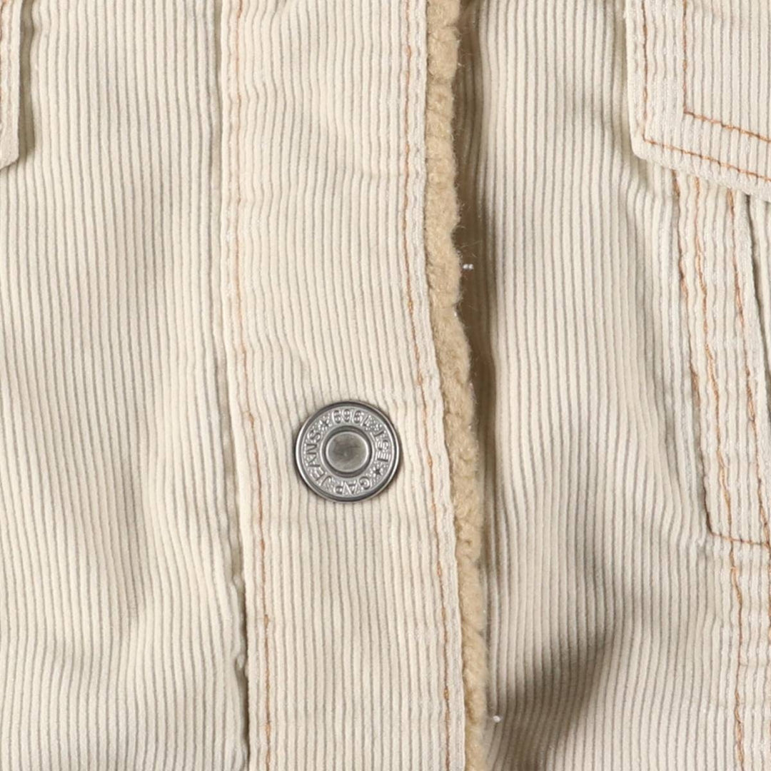 2000'S GAP STRETCH Corduroy Boa Jacket, Women's, Size XL cotton ivory Vintage Second Hand