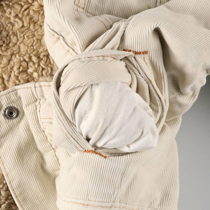 2000'S GAP STRETCH Corduroy Boa Jacket, Women's, Size XL cotton ivory Vintage Second Hand