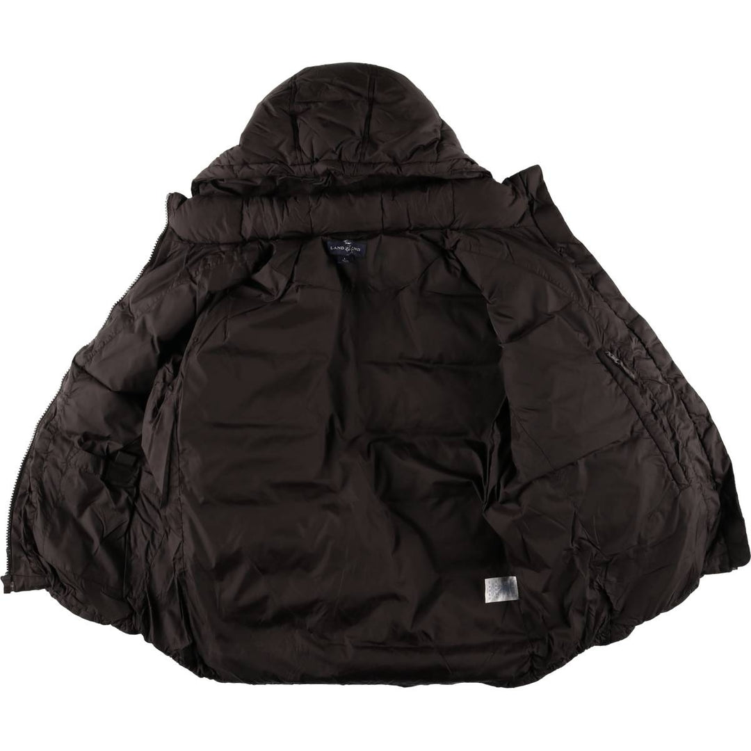 2000'S Lands' End Goose Down Parka, Women's, Size L Nylon black type Vintage Second Hand