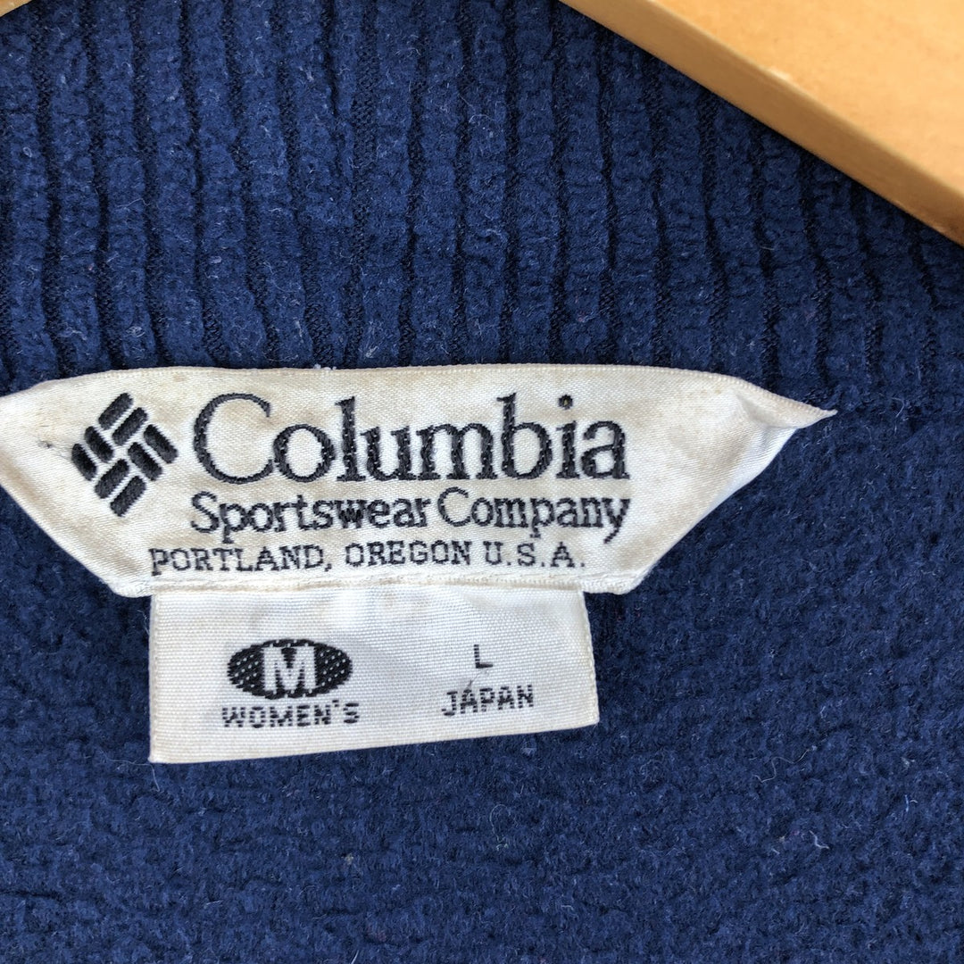 90'S Vintage Columbia Women's Fleece Jacket, Size M polyester navy blue type Vintage Second Hand