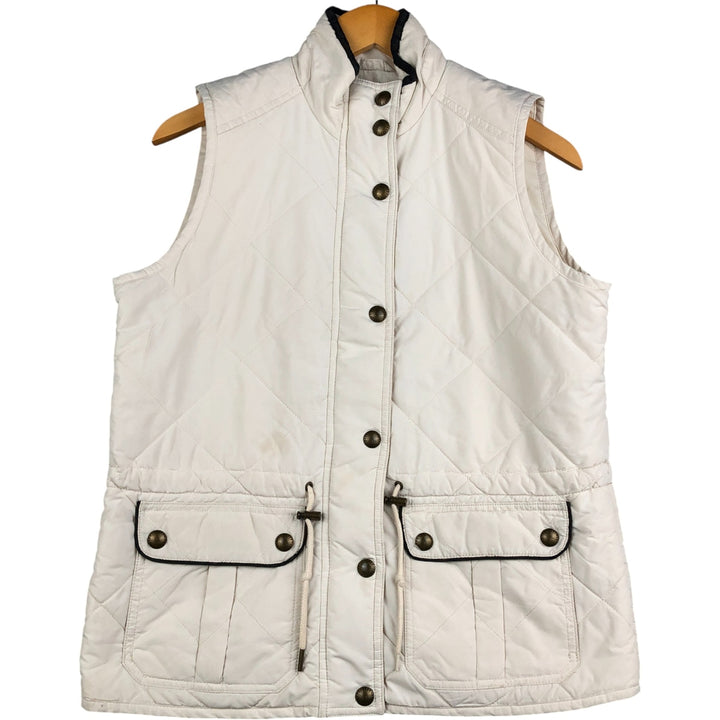 Ralph Lauren LAUREN quilted vest, women's size M polyester pale white type Vintage Second Hand