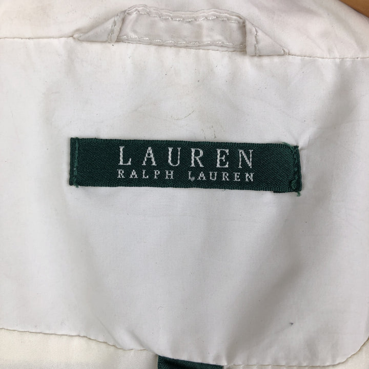 Ralph Lauren LAUREN quilted vest, women's size M polyester pale white type Vintage Second Hand