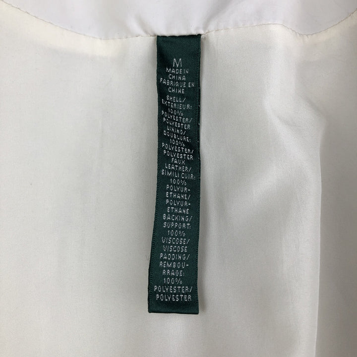 Ralph Lauren LAUREN quilted vest, women's size M polyester pale white type Vintage Second Hand