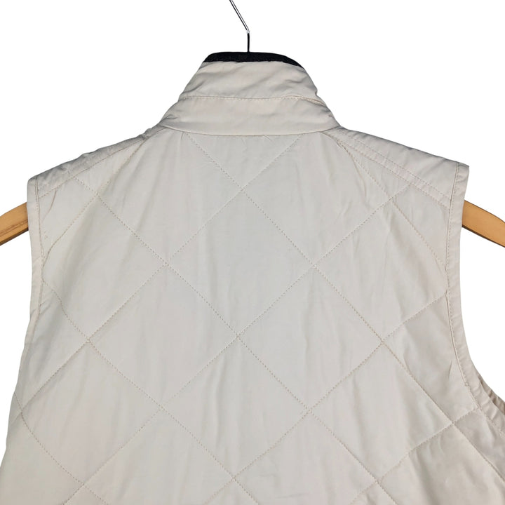 Ralph Lauren LAUREN quilted vest, women's size M polyester pale white type Vintage Second Hand