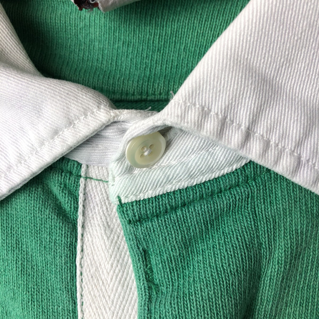 Vintage 80s-90'S Barbarian long-sleeved rugby shirt, men's size L cotton green type Vintage Second Hand