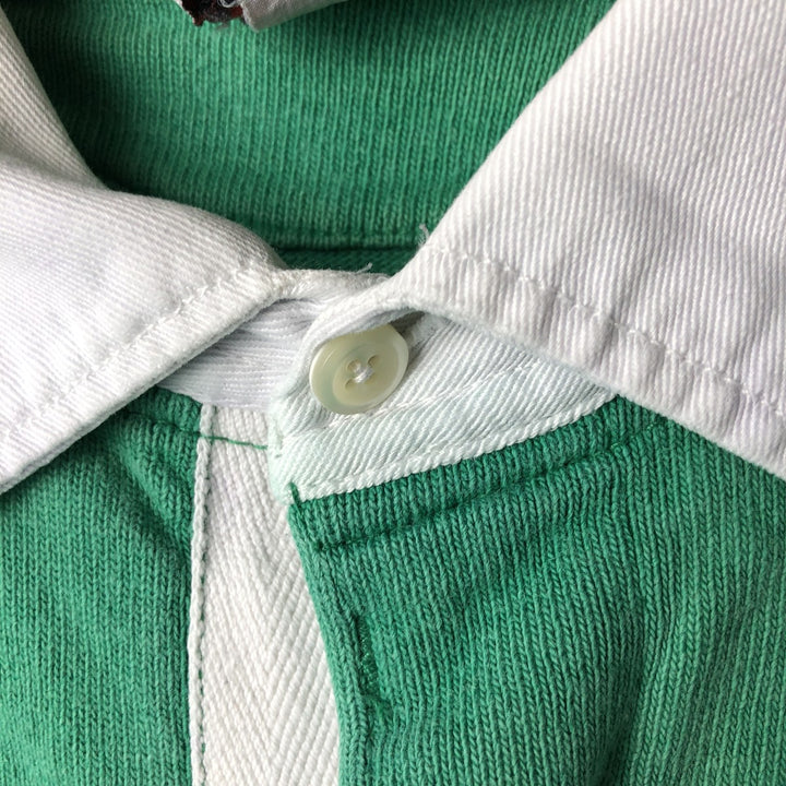 Vintage 80s-90'S Barbarian long-sleeved rugby shirt, men's size L cotton green type Vintage Second Hand