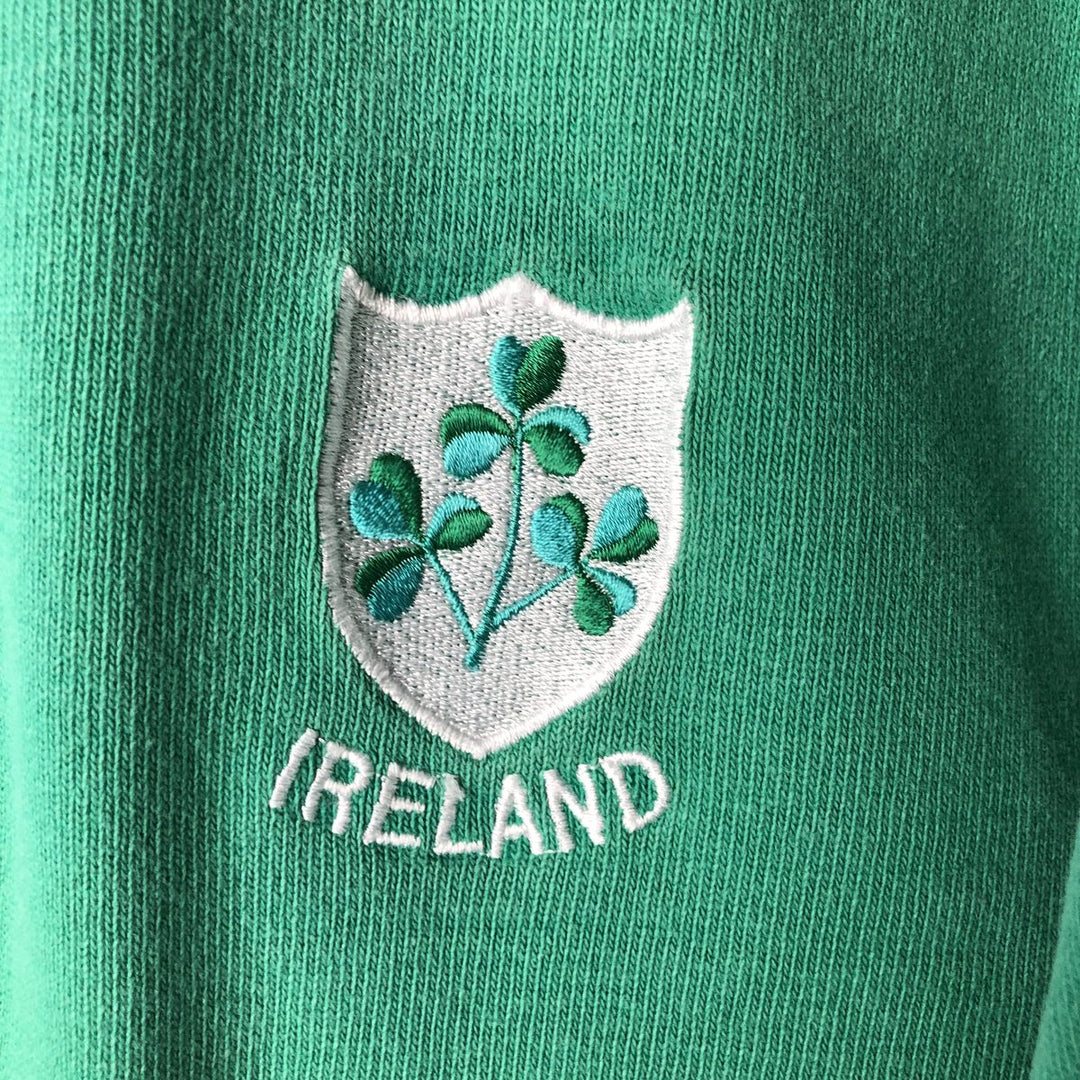 Vintage 80s-90'S Barbarian long-sleeved rugby shirt, men's size L cotton green type Vintage Second Hand