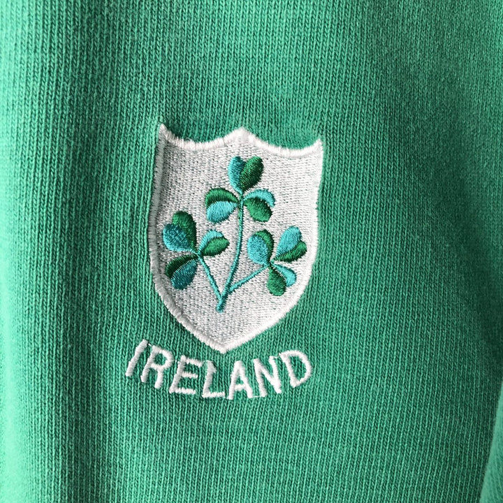 Vintage 80s-90'S Barbarian long-sleeved rugby shirt, men's size L cotton green type Vintage Second Hand