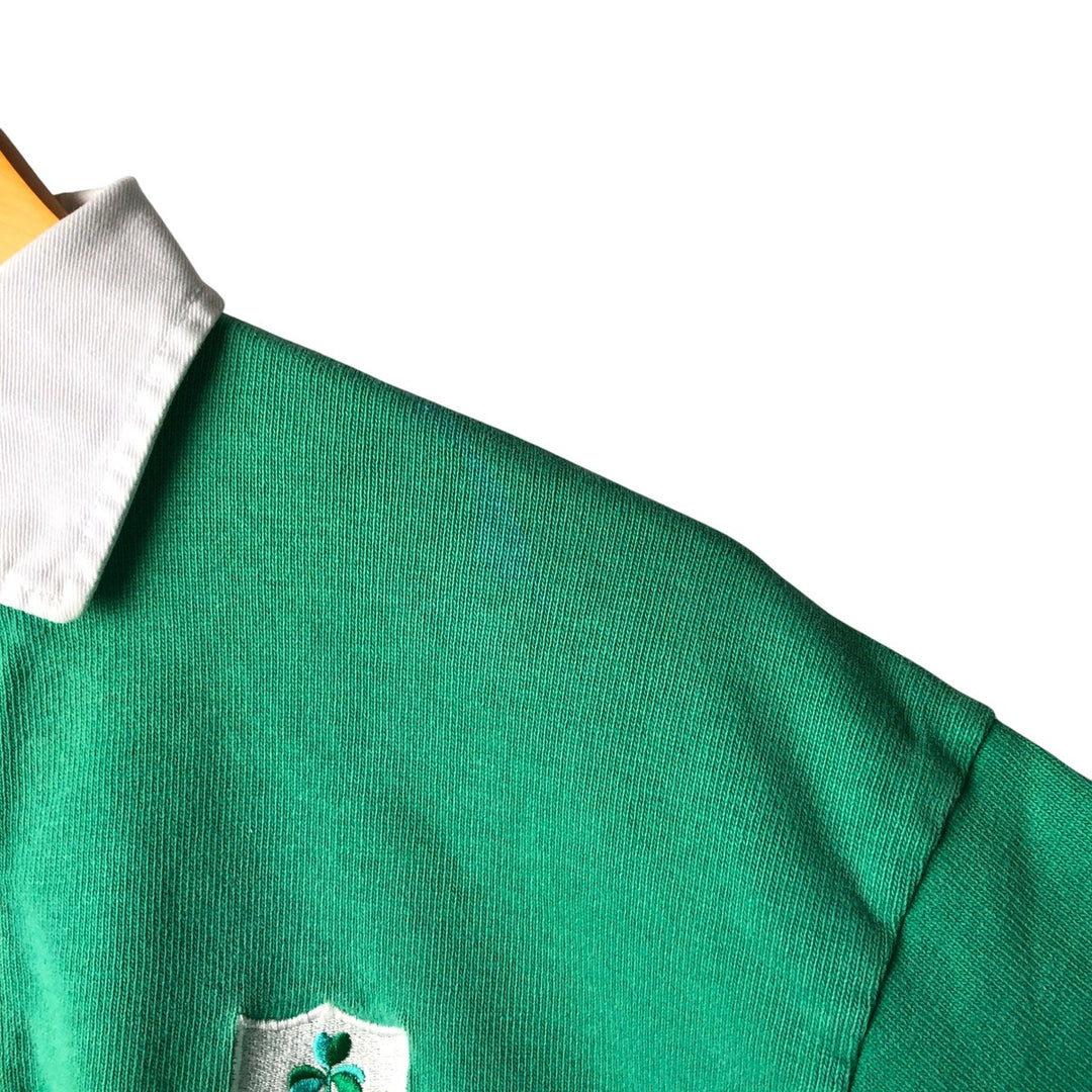 Vintage 80s-90'S Barbarian long-sleeved rugby shirt, men's size L cotton green type Vintage Second Hand