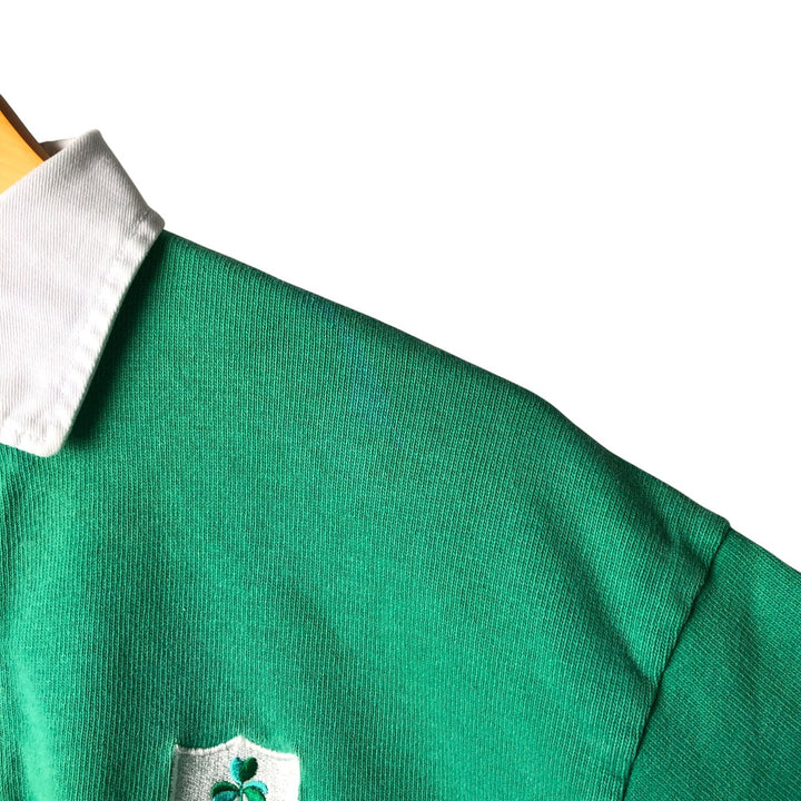 Vintage 80s-90'S Barbarian long-sleeved rugby shirt, men's size L cotton green type Vintage Second Hand