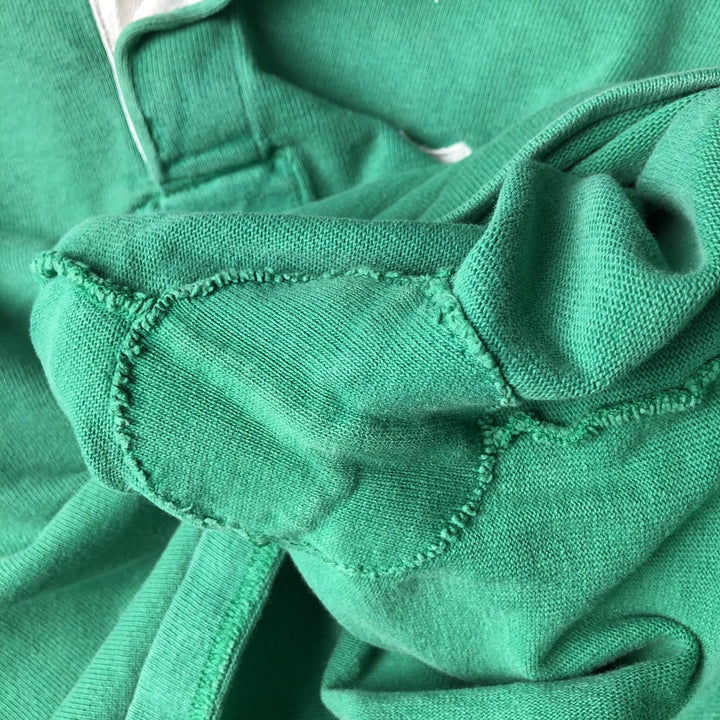 Vintage 80s-90'S Barbarian long-sleeved rugby shirt, men's size L cotton green type Vintage Second Hand