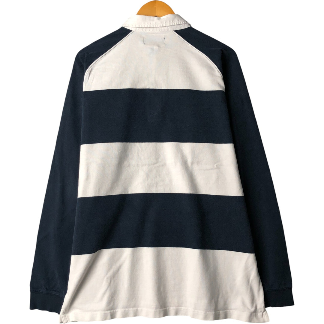 Ralph Lauren Chaps striped long-sleeved rugby shirt, men's size XL cotton navy blue type Vintage Second Hand