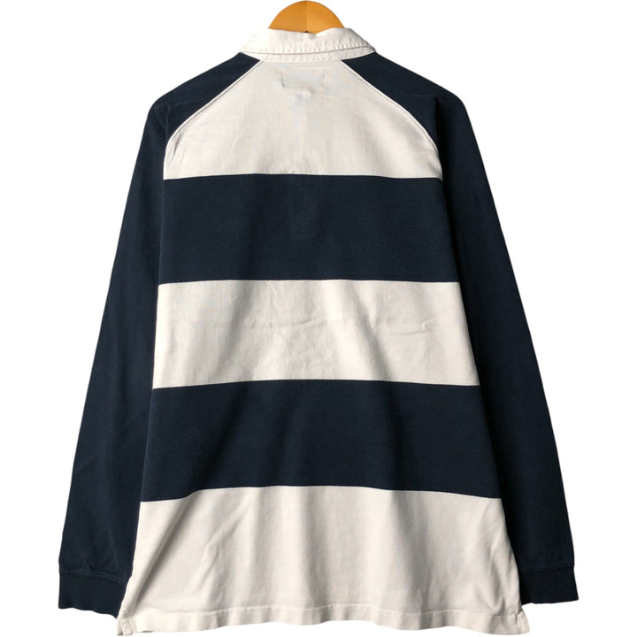 Ralph Lauren Chaps striped long-sleeved rugby shirt, men's size XL cotton navy blue type Vintage Second Hand