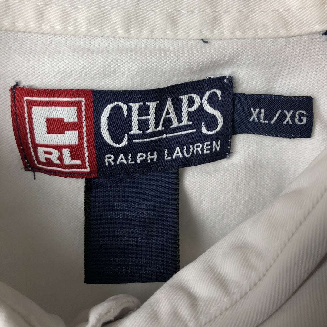 Ralph Lauren Chaps striped long-sleeved rugby shirt, men's size XL cotton navy blue type Vintage Second Hand