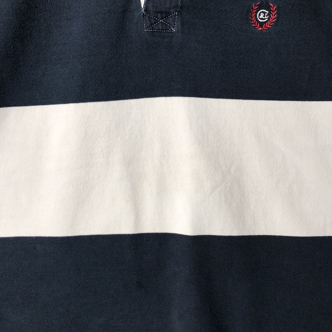 Ralph Lauren Chaps striped long-sleeved rugby shirt, men's size XL cotton navy blue type Vintage Second Hand