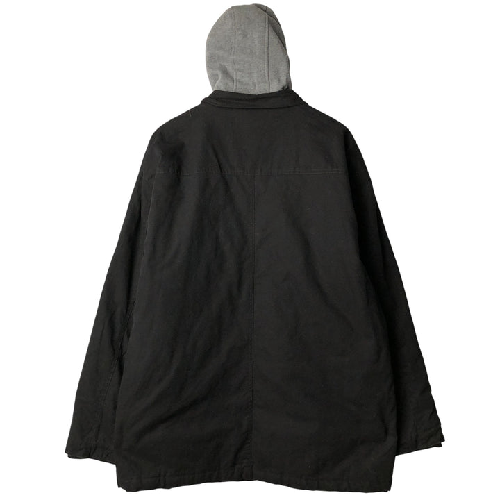 Dickies Hooded Padded Long Sleeve Work Shirt Jacket, Men's XXL cotton black type Vintage Second Hand