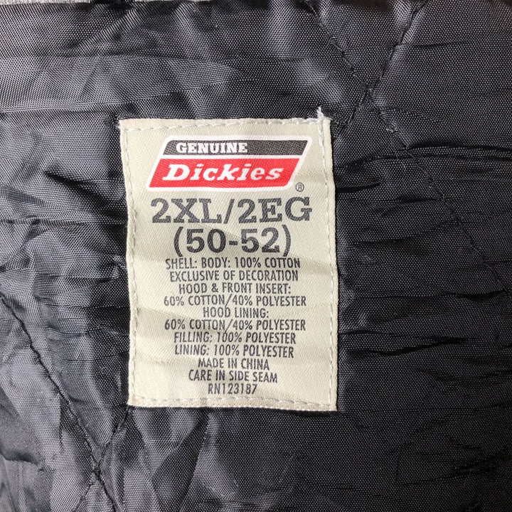 Dickies Hooded Padded Long Sleeve Work Shirt Jacket, Men's XXL cotton black type Vintage Second Hand