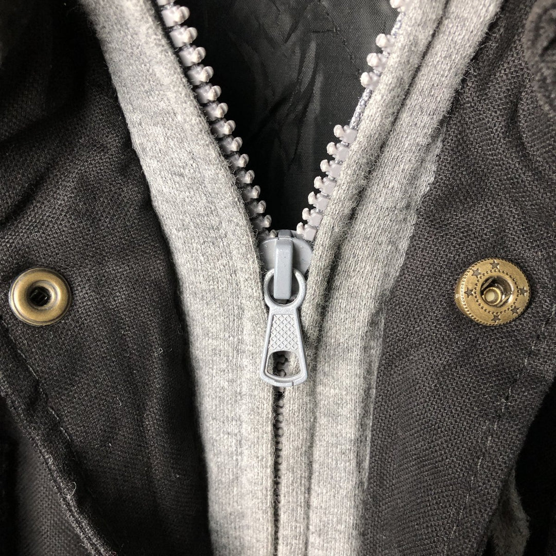 Dickies Hooded Padded Long Sleeve Work Shirt Jacket, Men's XXL cotton black type Vintage Second Hand