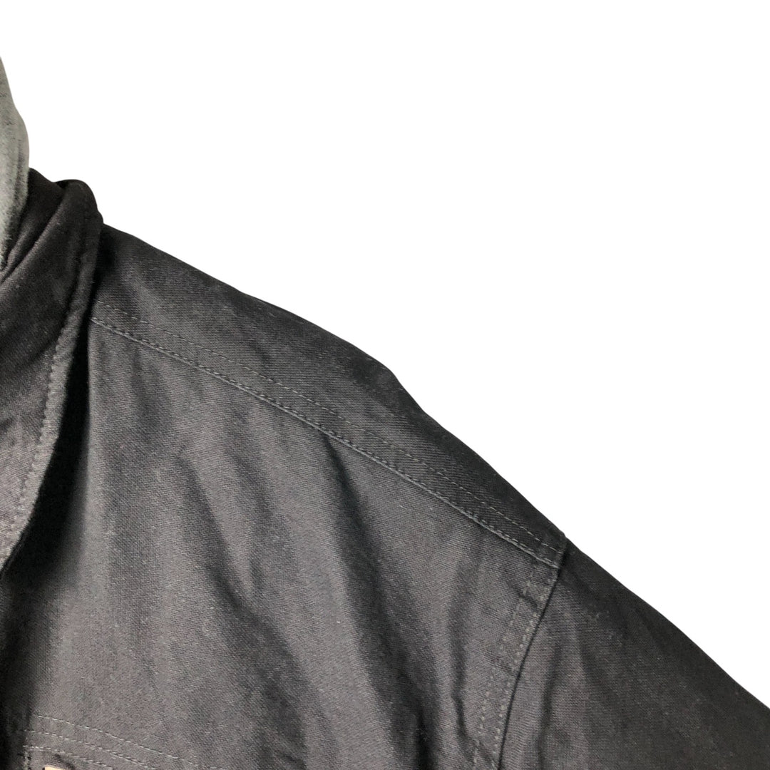 Dickies Hooded Padded Long Sleeve Work Shirt Jacket, Men's XXL cotton black type Vintage Second Hand