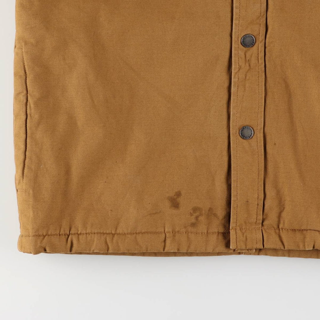 Dickies Hooded Long Sleeve Work Shirt, Men's Size Medium cotton brown type Vintage Second Hand