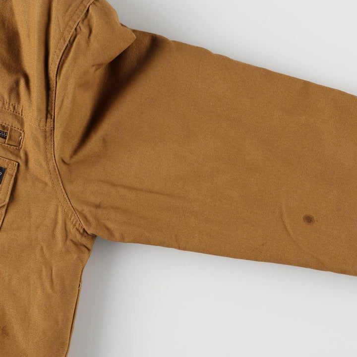 Dickies Hooded Long Sleeve Work Shirt, Men's Size Medium cotton brown type Vintage Second Hand